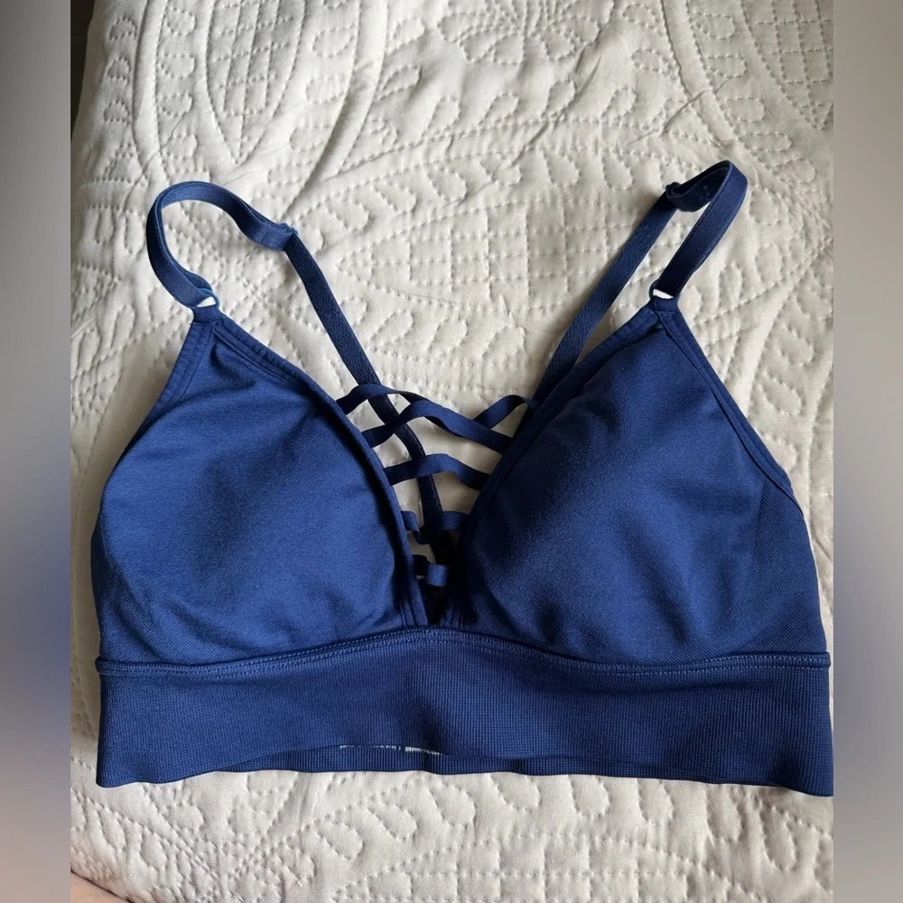 Victoria's Secret Sport Strappy Deep V Bralette - Royal Blue